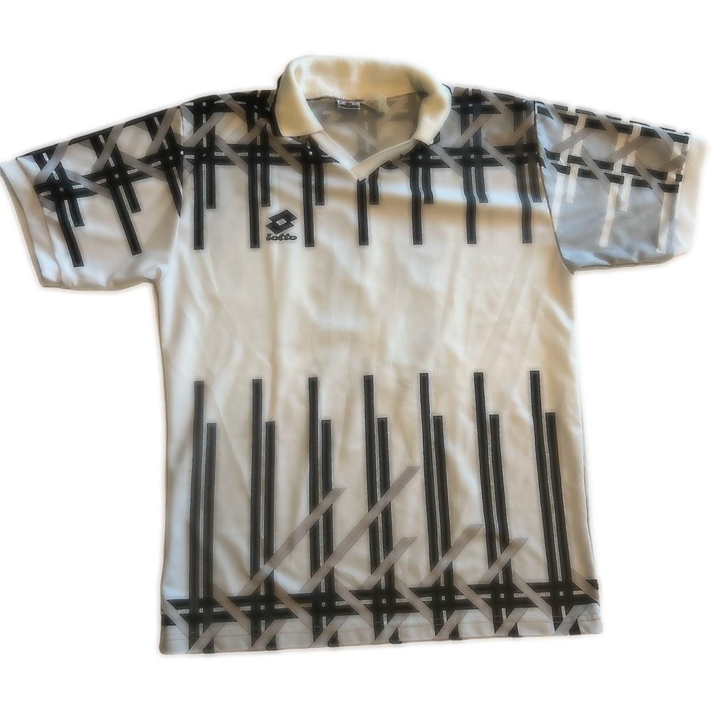 Vintage Calcio Italia Lotto 90s abstract geometric Soccer Jersey L / XL